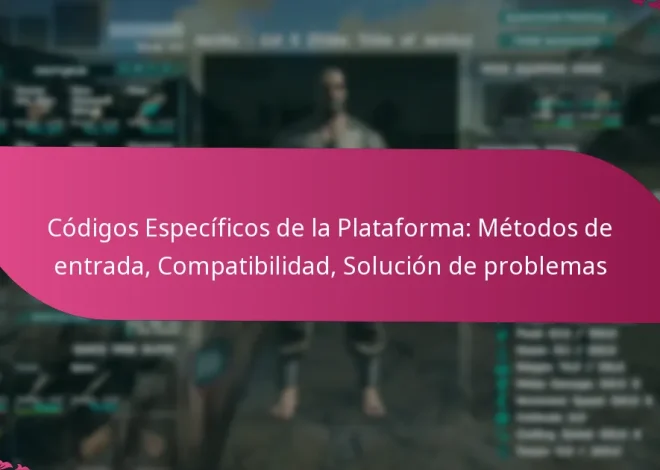 Códigos Específicos de la Plataforma: Métodos de entrada, Compatibilidad, Solución de problemas