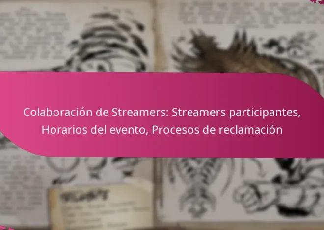Colaboración de Streamers: Streamers participantes, Horarios del evento, Procesos de reclamación