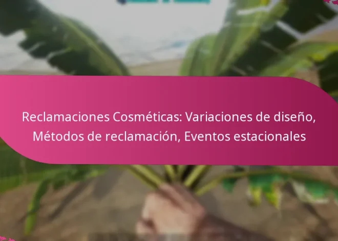 Reclamaciones Cosméticas: Variaciones de diseño, Métodos de reclamación, Eventos estacionales