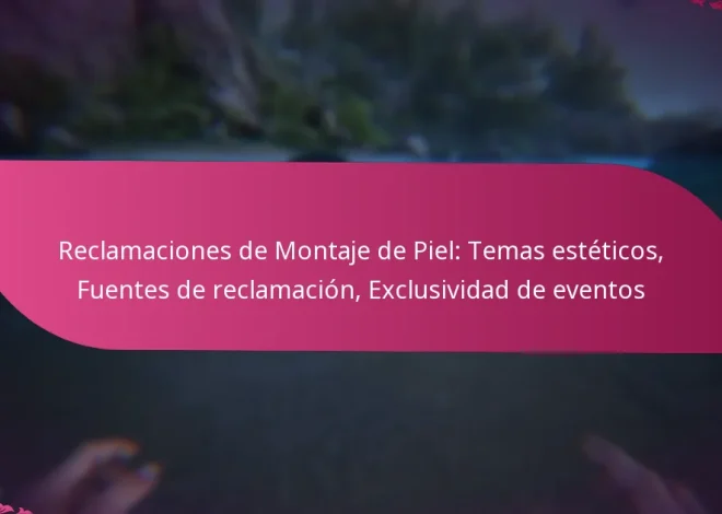 Reclamaciones de Montaje de Piel: Temas estéticos, Fuentes de reclamación, Exclusividad de eventos