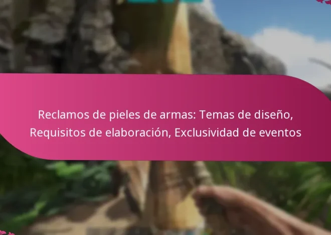 Reclamos de pieles de armas: Temas de diseño, Requisitos de elaboración, Exclusividad de eventos