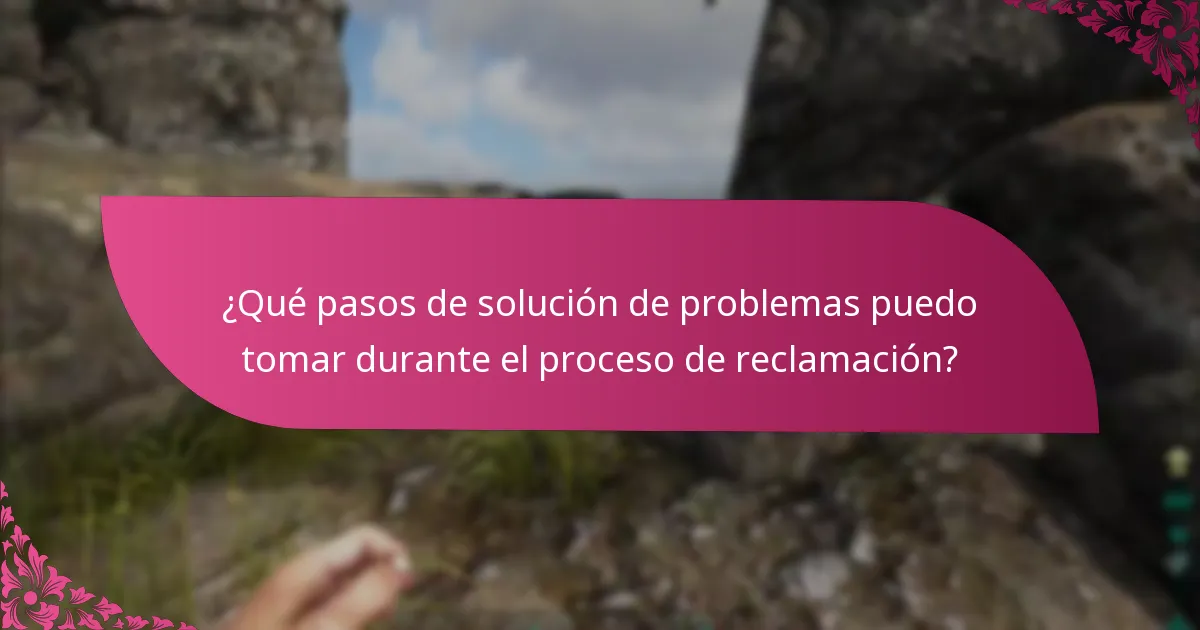 ¿Qué pasos de solución de problemas puedo tomar durante el proceso de reclamación?